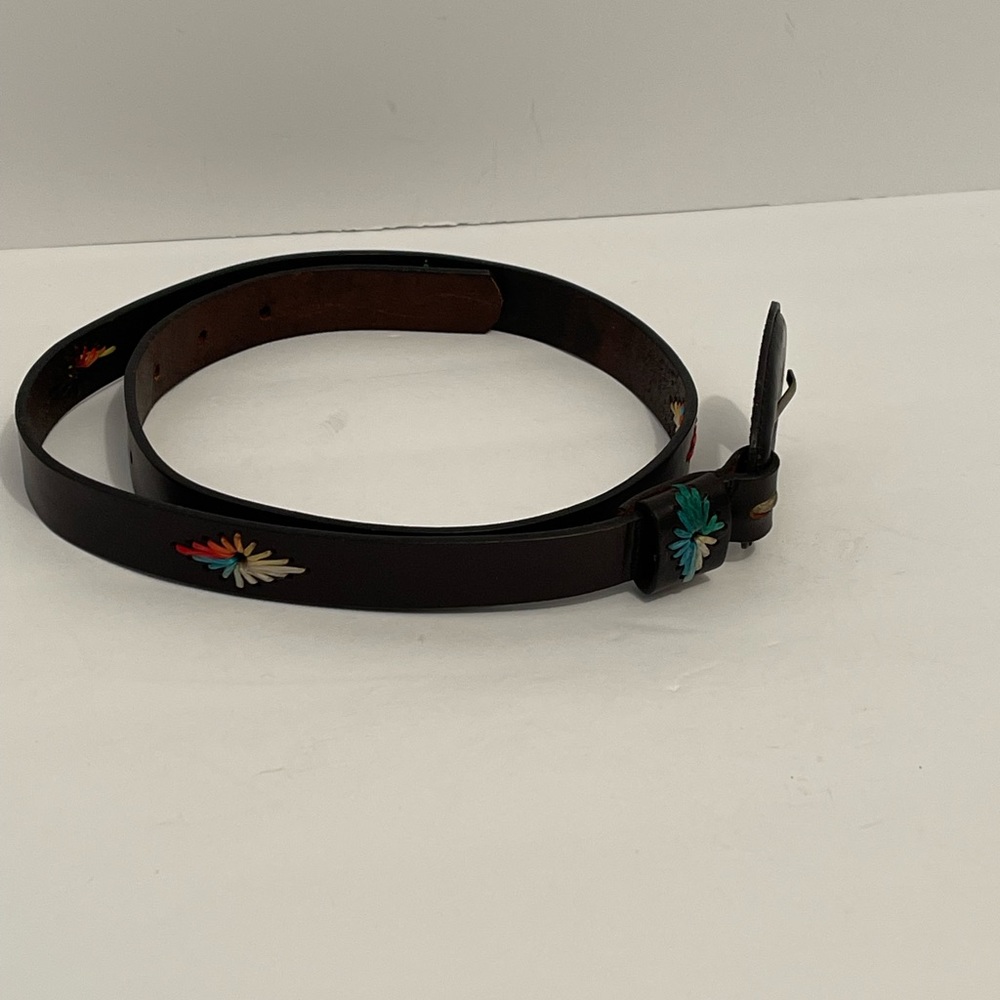 Embroidered Belt Handmade Gaucho Polo Leather adjustable Argentina Belt Size M/L